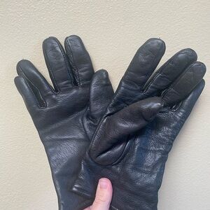 Black Leather Military Dress Gloves